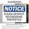 Signmission Please Respect Neighboring Properties, 7 in W x Rectangle, Vinyl Decal OS-2PACK-NS-D-57-L-17568 - alternate 5
